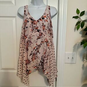 Floral and Polka Dot Sleeveless Top
